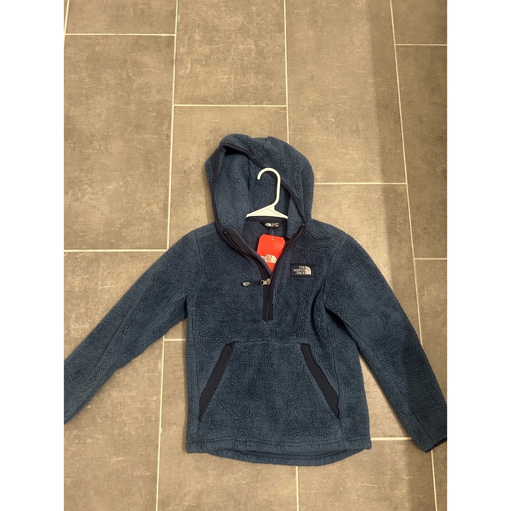 The North Face Boys Campshire Sherpa Fleece Hoodie Shady Blue Medium 10/12 NWT